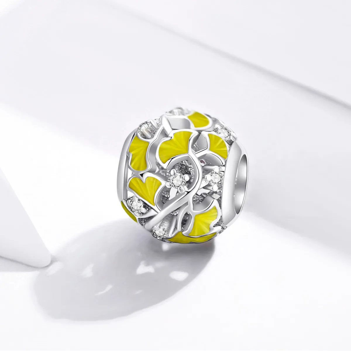 Talisman Tip Pandora Frunze elegante de Ginkgo din argint - BSC334