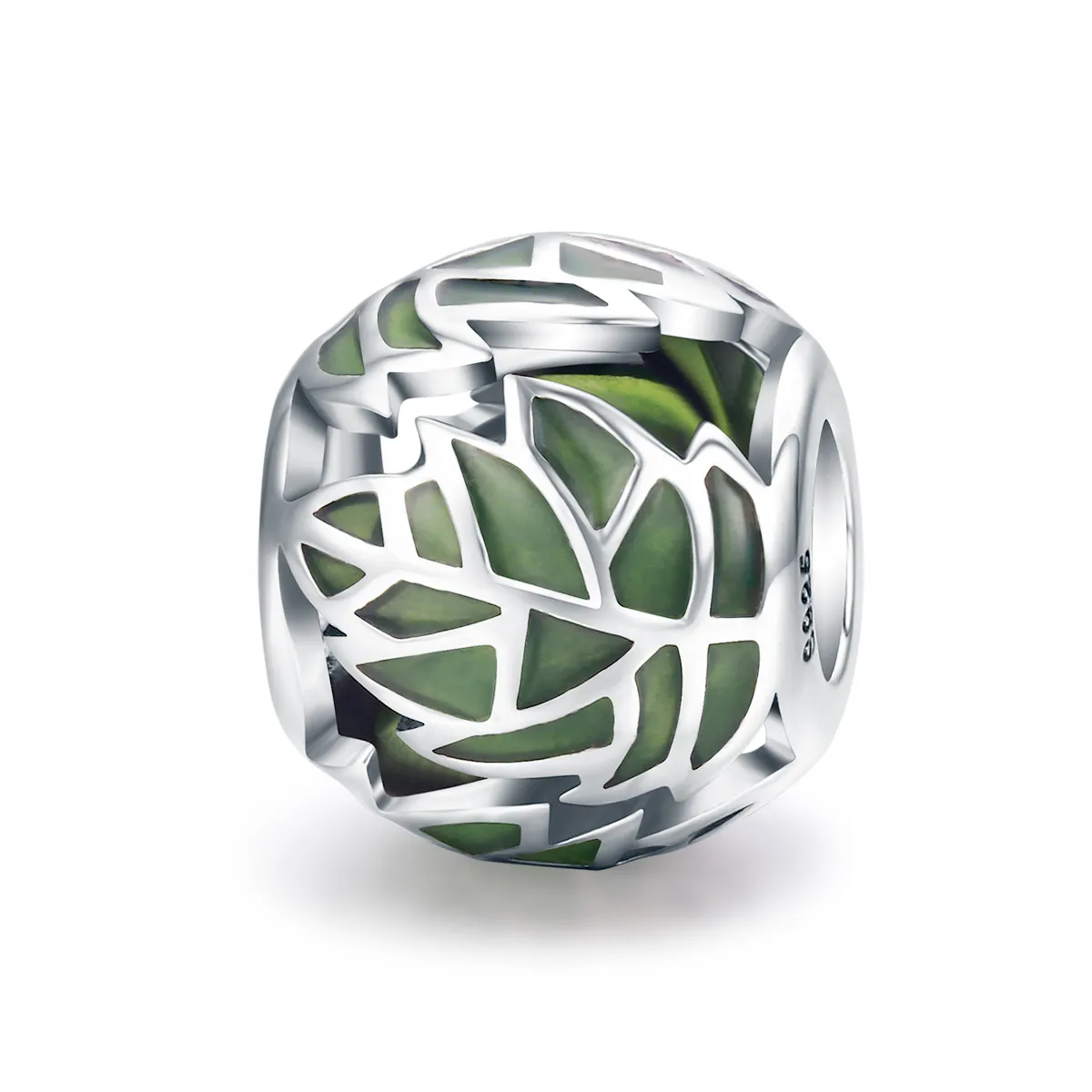 Talisman Tip Pandora Frunzele verzi sunt îndrăgostite din argint - SCC524