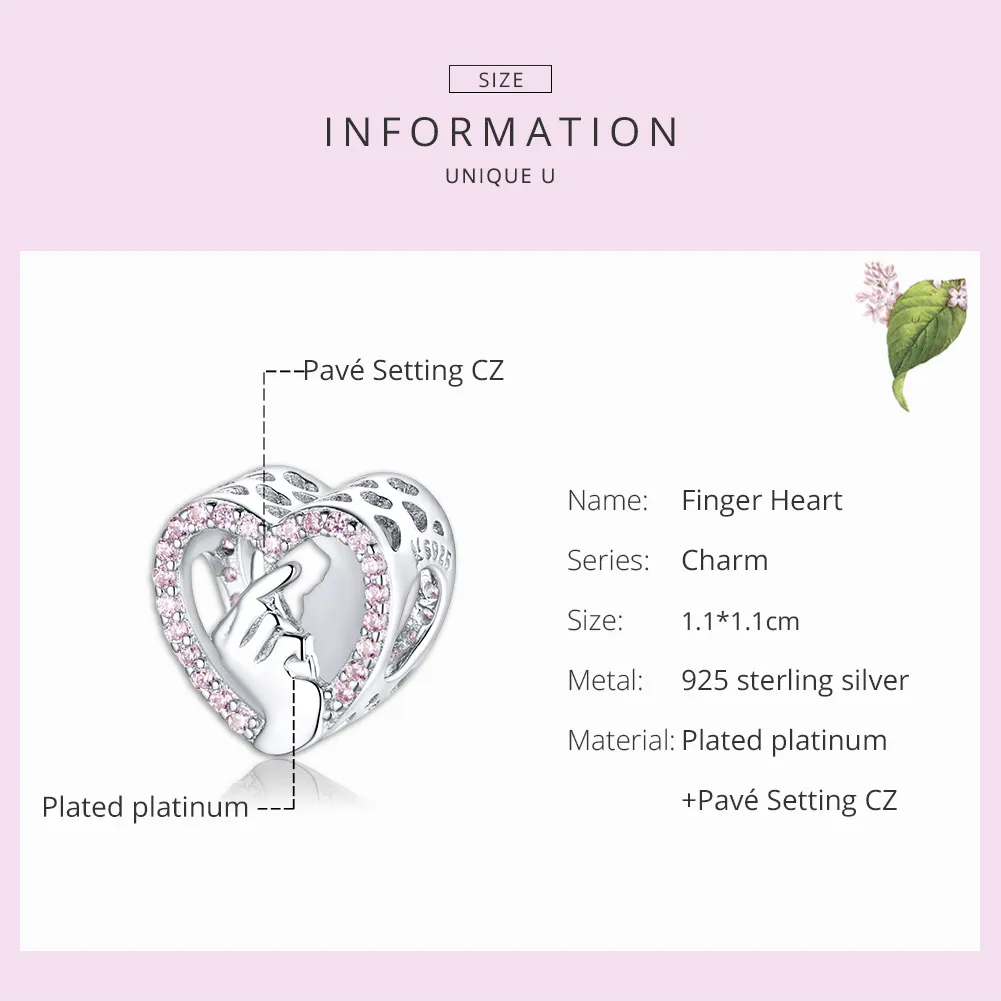 Talisman Tip Pandora Inima Degetului din argint - SCC1690