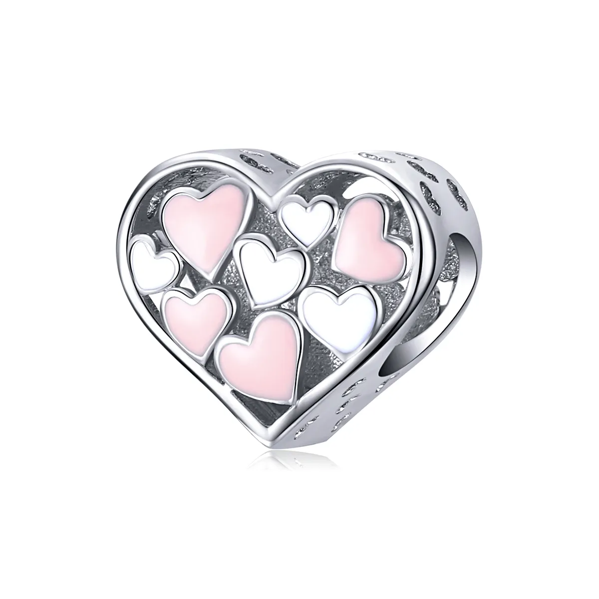 Talisman Tip Pandora Inima romantică din argint - SCC1423