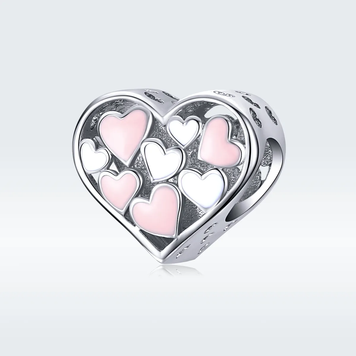 Talisman Tip Pandora Inima romantică din argint - SCC1423