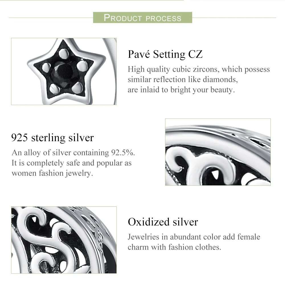 Talisman Tip Pandora Luna Și Steaua din argint - SCC483