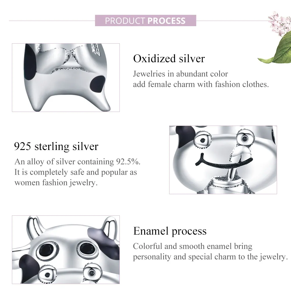Talisman Tip Pandora Mică vacă din argint - SCC1574
