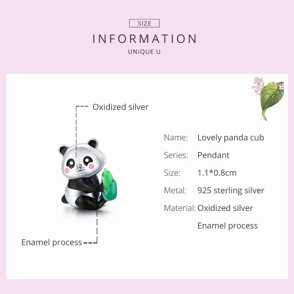 Talisman Tip Pandora Minunat Panda Cub din argint - SCC1832