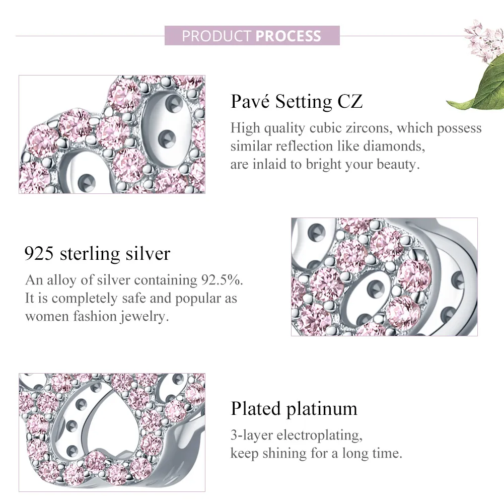 Talisman Tip Pandora Pink Paw din argint - BSC164