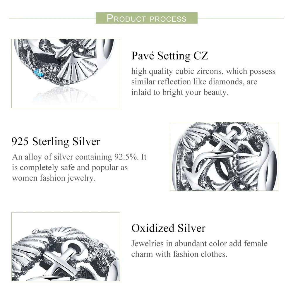 Talisman Tip Pandora plajă din argint - SCC995
