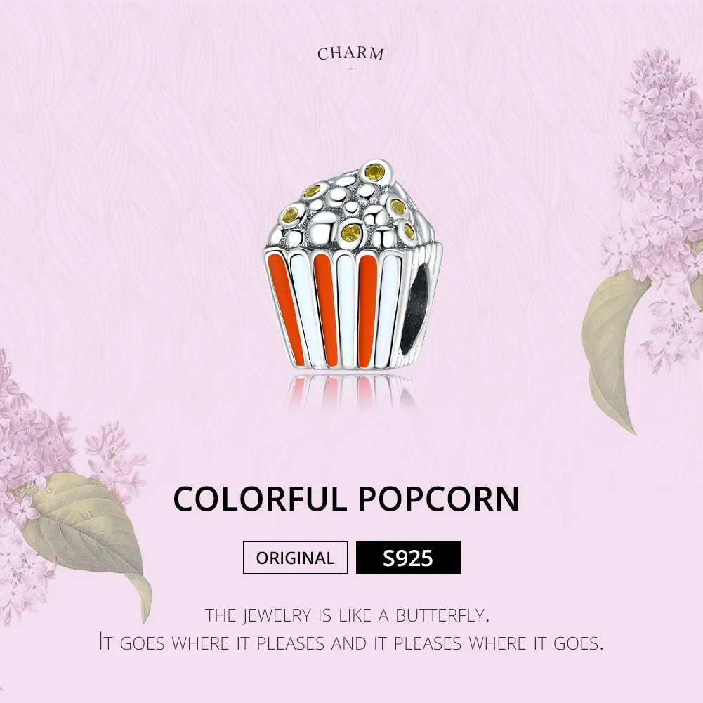 Talisman Tip Pandora Popcorn colorat din argint - SCC1596