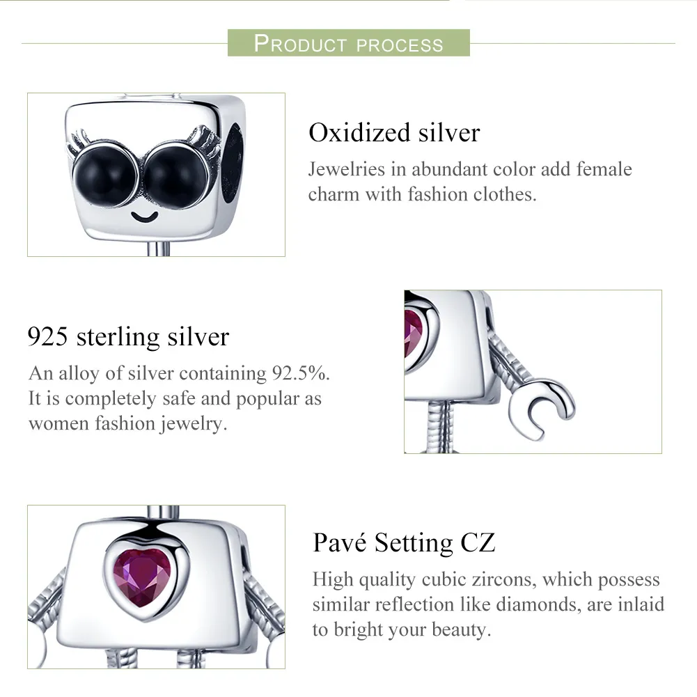 Talisman Tip Pandora Robotul Didi din argint - SCC885