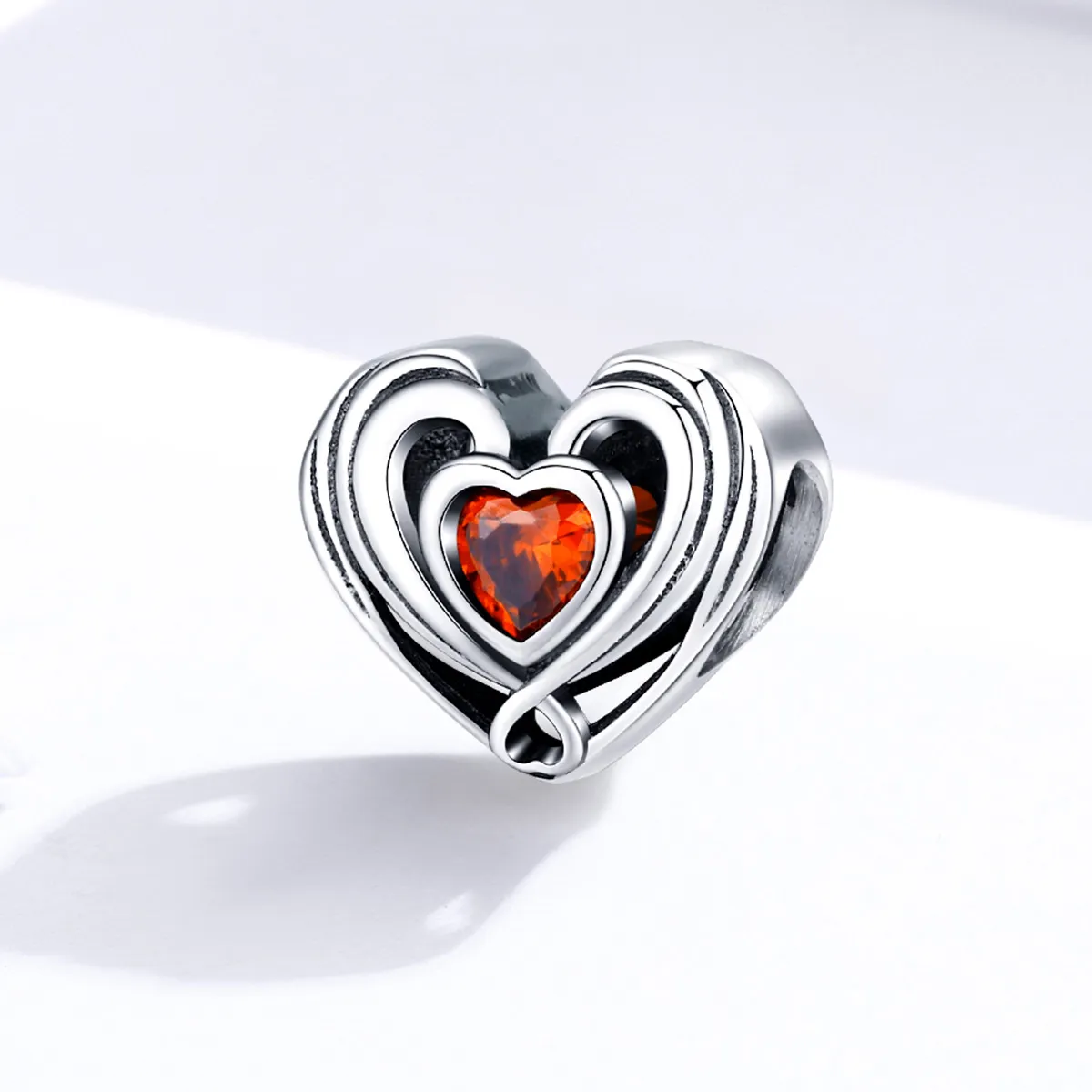 Talisman Tip Pandora Rugby Heart In Heart din argint - SCC1472