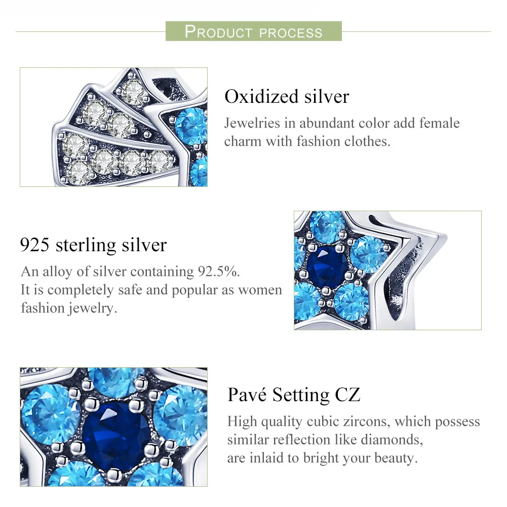 Talisman Tip Pandora Safir Bijuterii Stele din argint - SCC912