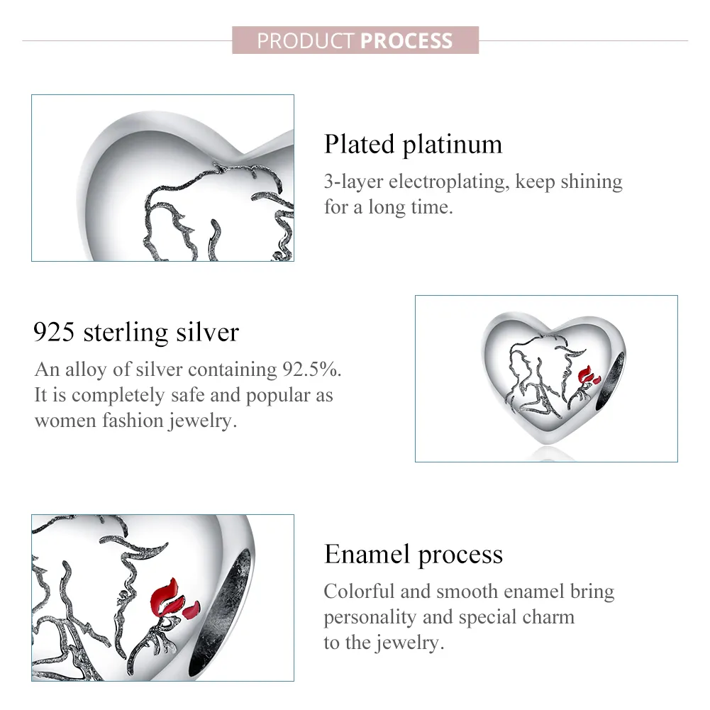 Talisman Tip Pandora Schiță de dragoste din argint - BSC321