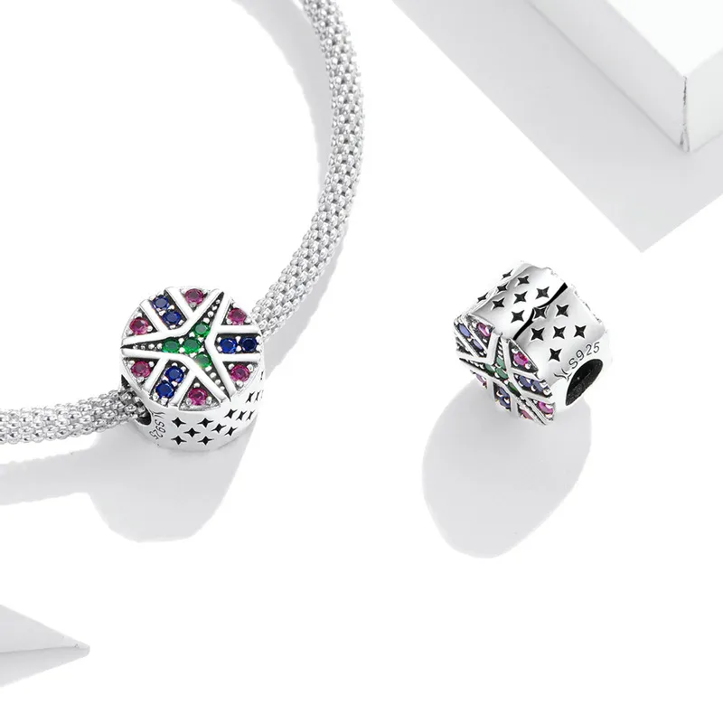 (imagine pentru) Talisman Tip Pandora Steaua norocoasă colorată din argint - SCC1683 - Vizualizare 3