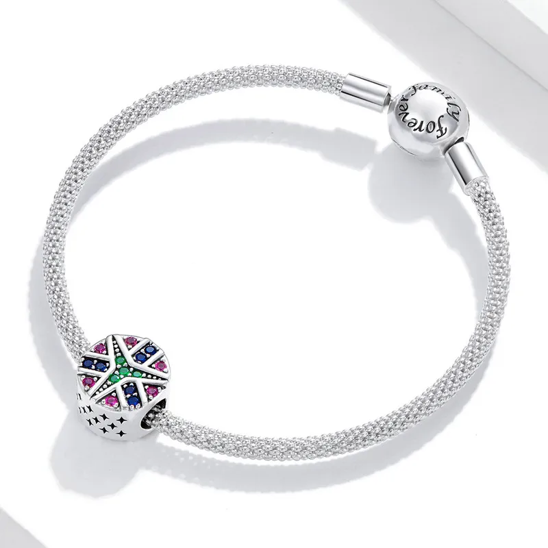 (imagine pentru) Talisman Tip Pandora Steaua norocoasă colorată din argint - SCC1683 - Vizualizare 4