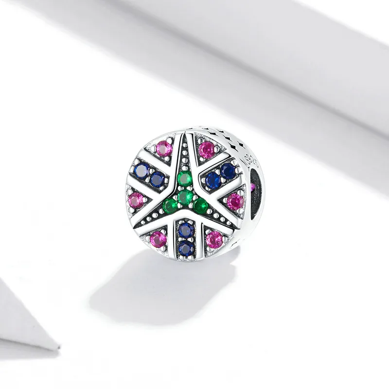 (imagine pentru) Talisman Tip Pandora Steaua norocoasă colorată din argint - SCC1683 - Vizualizare 5