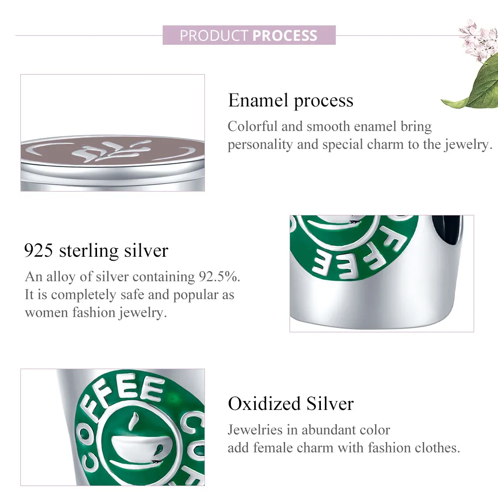 Talisman Tip Pandora Timp de cafea din argint - SCC1545