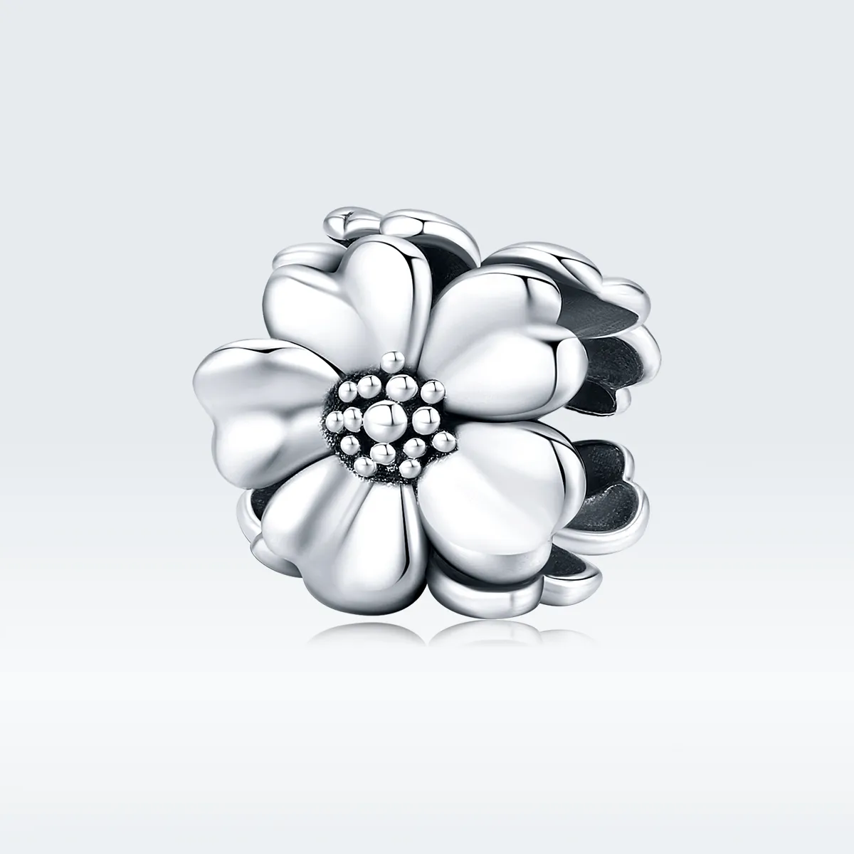 Talisman Tip Pandora Trei Flori din argint - SCC1486