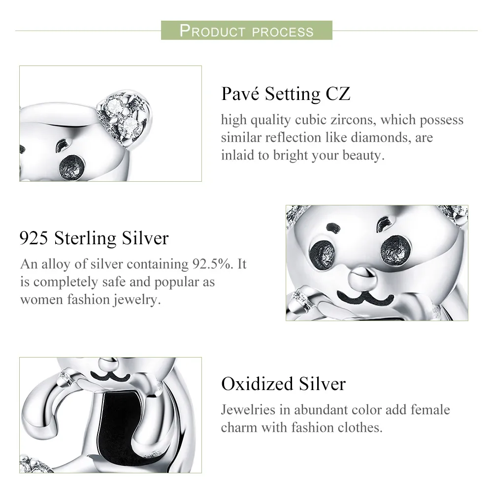 Talisman Tip Pandora Ursuleț drăguț din argint - SCC984