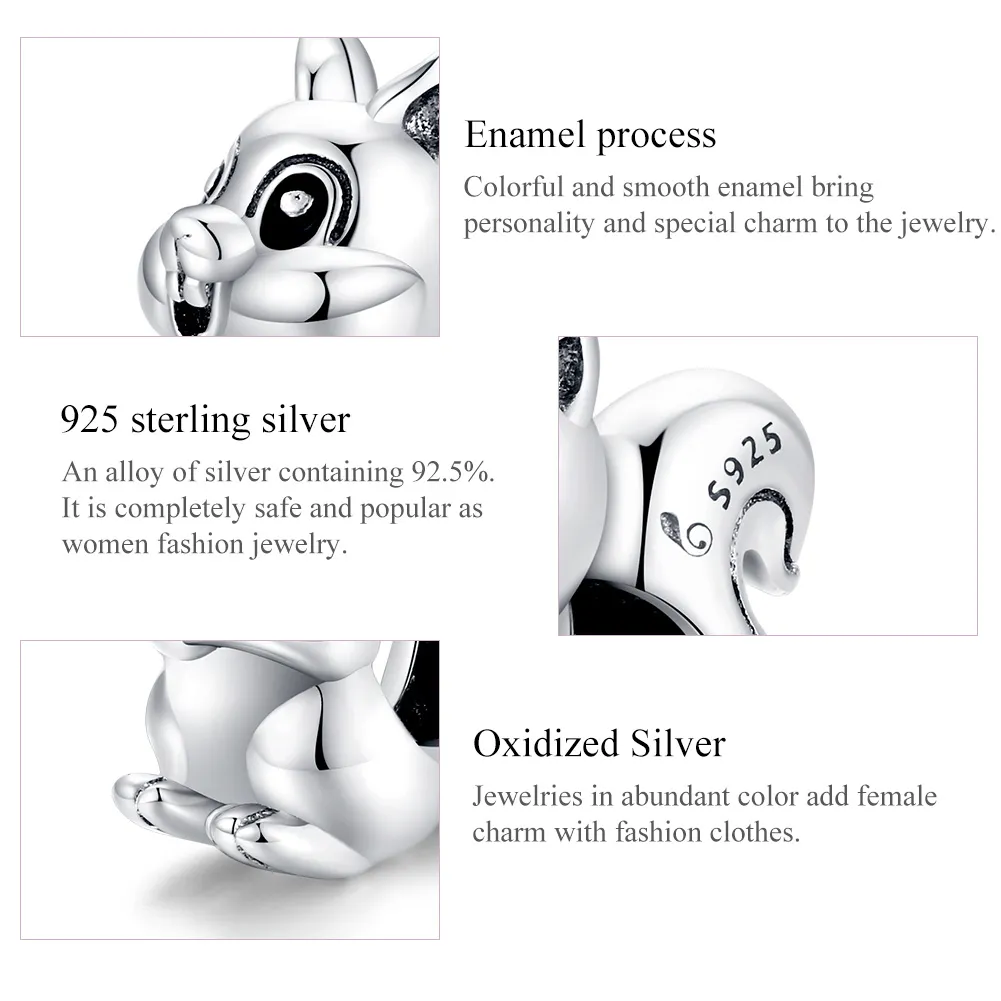 Talisman Tip Pandora Veveriță drăguță din argint - BSC338