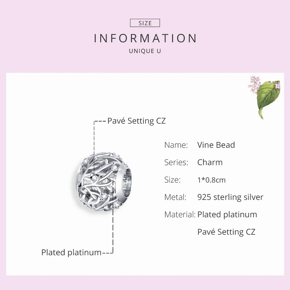 Talisman Tip Pandora Vita de vie din argint - BSC256