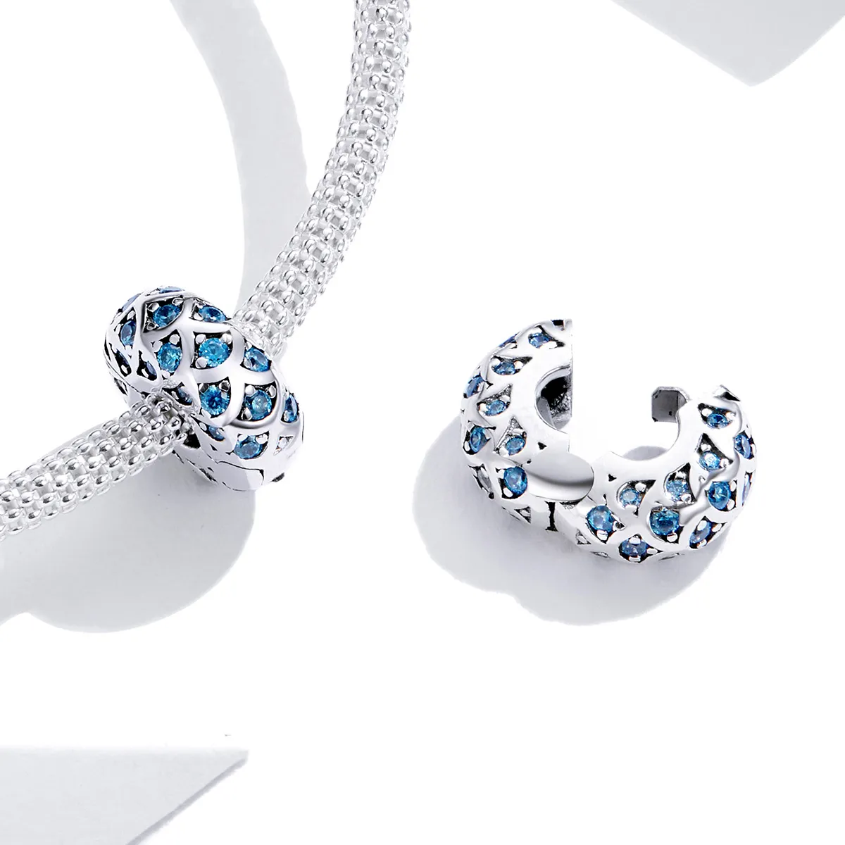 Brățară fixă Tip Pandora cu Albastru Elegance din argint - SCC1513