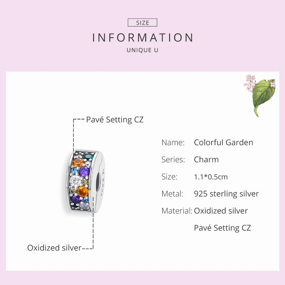 Brățară fixă Tip Pandora cu Grădină colorată din argint - SCC1609