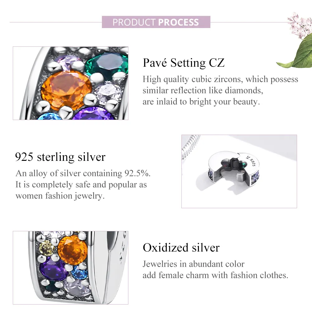Brățară fixă Tip Pandora cu Grădină colorată din argint - SCC1609
