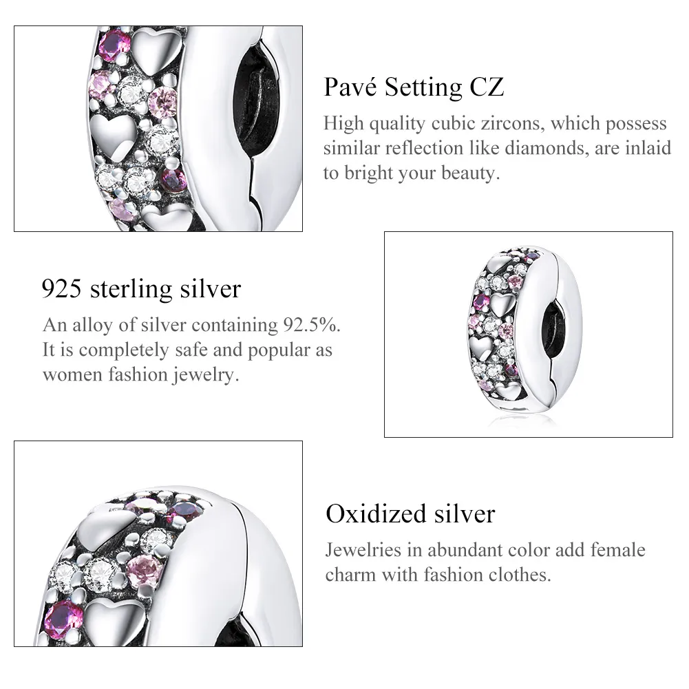 Brățară fixă Tip Pandora cu Iubire strălucitoare din argint - SCC1745