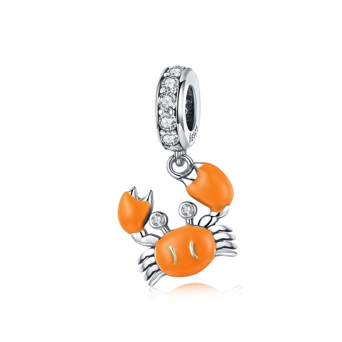 Talisman pandantiv Tip Pandora cu Crab de vară din argint - BSC076