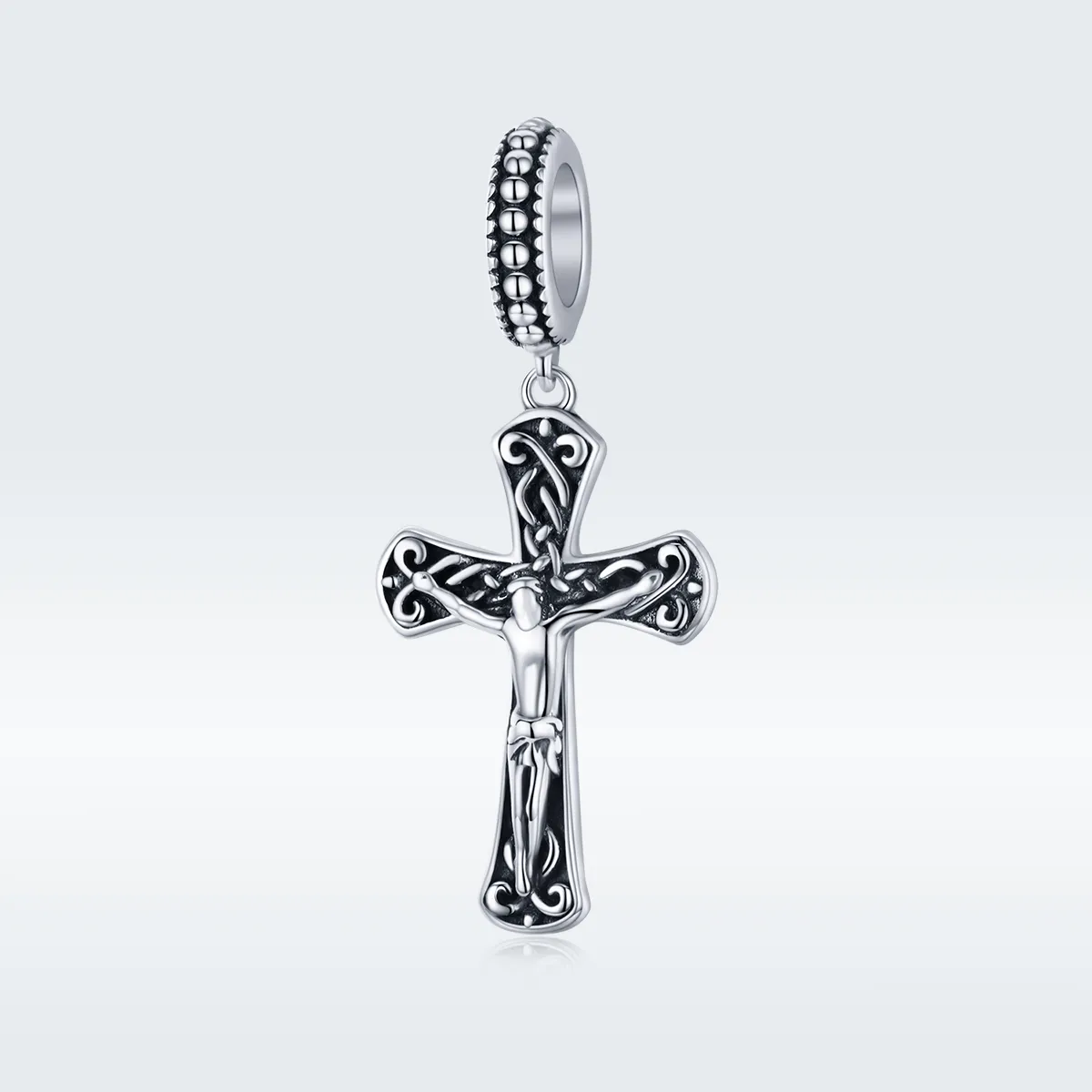 Talisman pandantiv Tip Pandora cu Crucea lui Isus din argint - SCC1407
