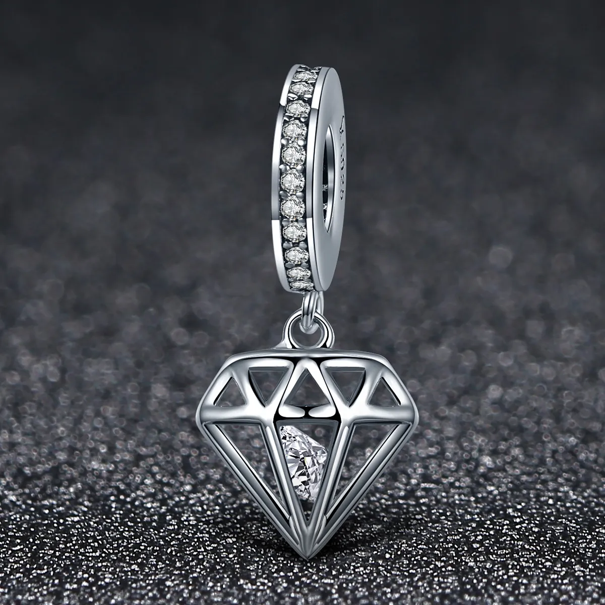 Talisman pandantiv Tip Pandora cu Diamant din argint - SCC186