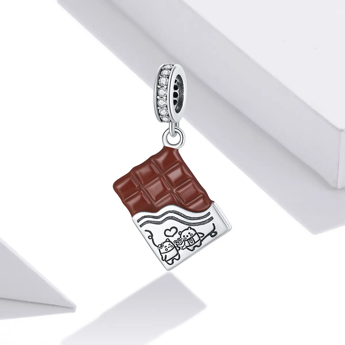 Talisman pandantiv Tip Pandora cu Dragoste de ciocolată din argint - SCC1782
