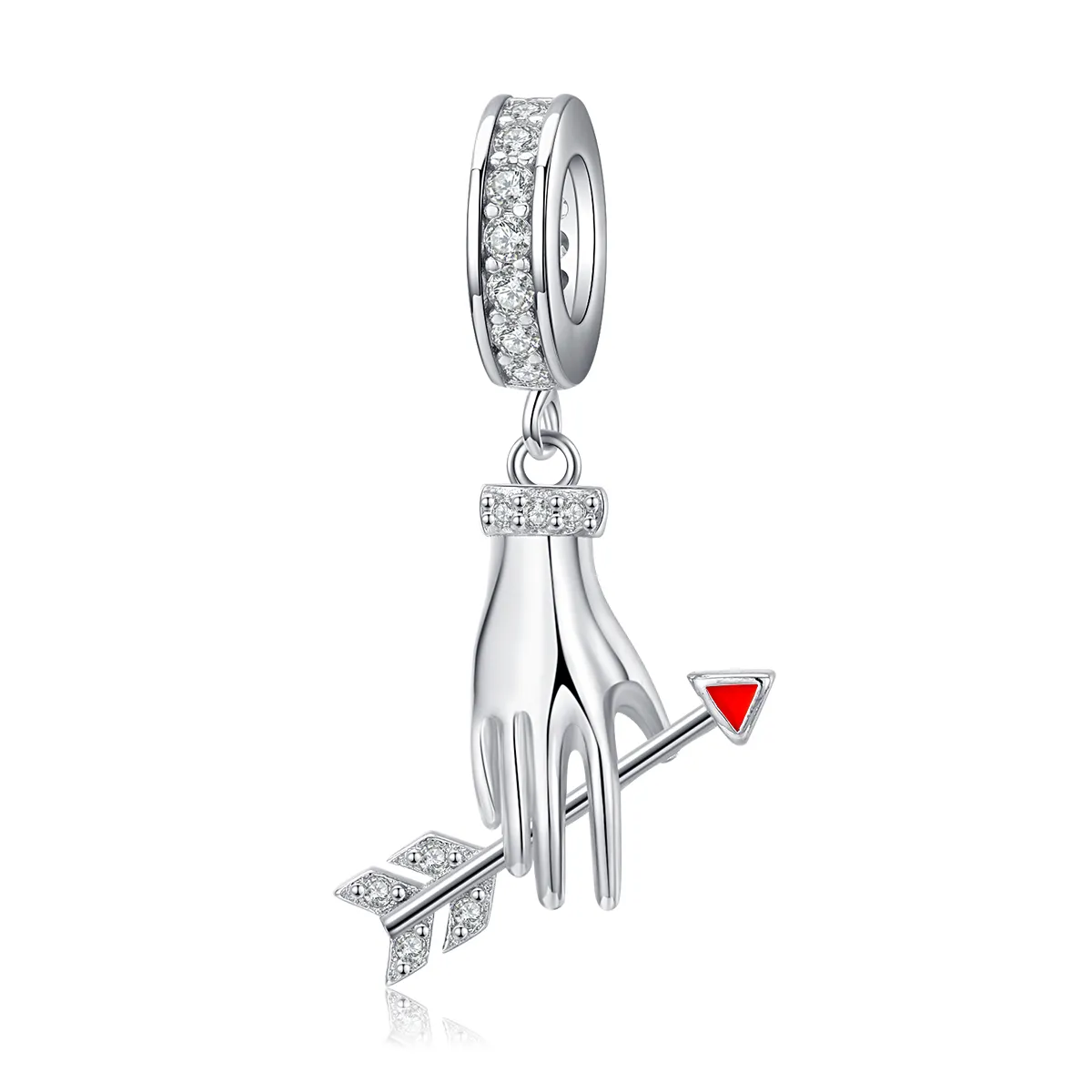 Talisman pandantiv Tip Pandora cu Dragoste săgeată din argint - SCC1375