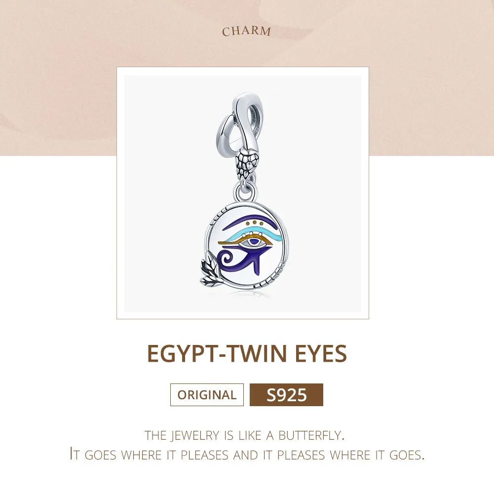 Talisman pandantiv Tip Pandora cu Egipt - Twin Eyes din argint - SCC1857