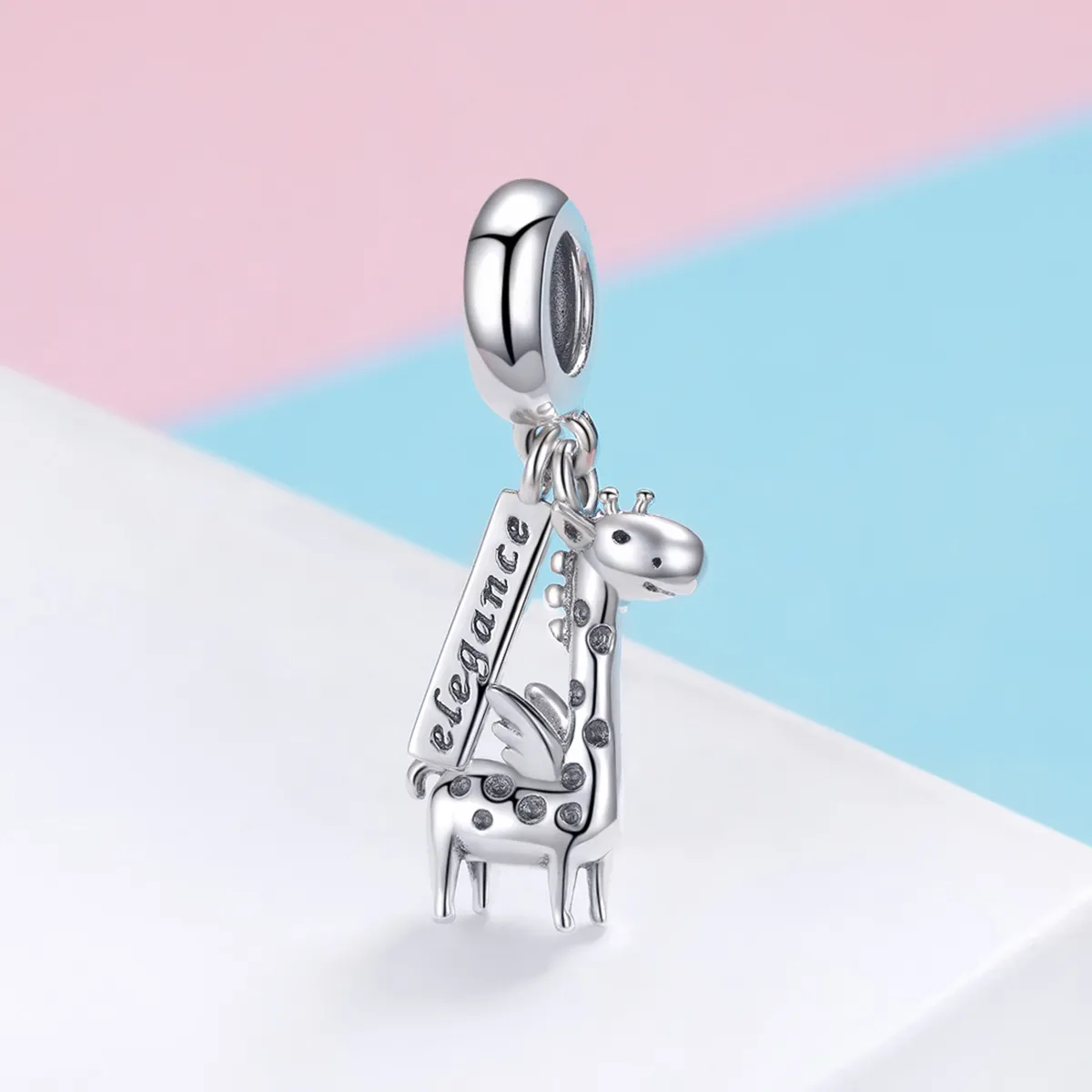 Talisman pandantiv Tip Pandora cu Girafa drăguță din argint - SCC976