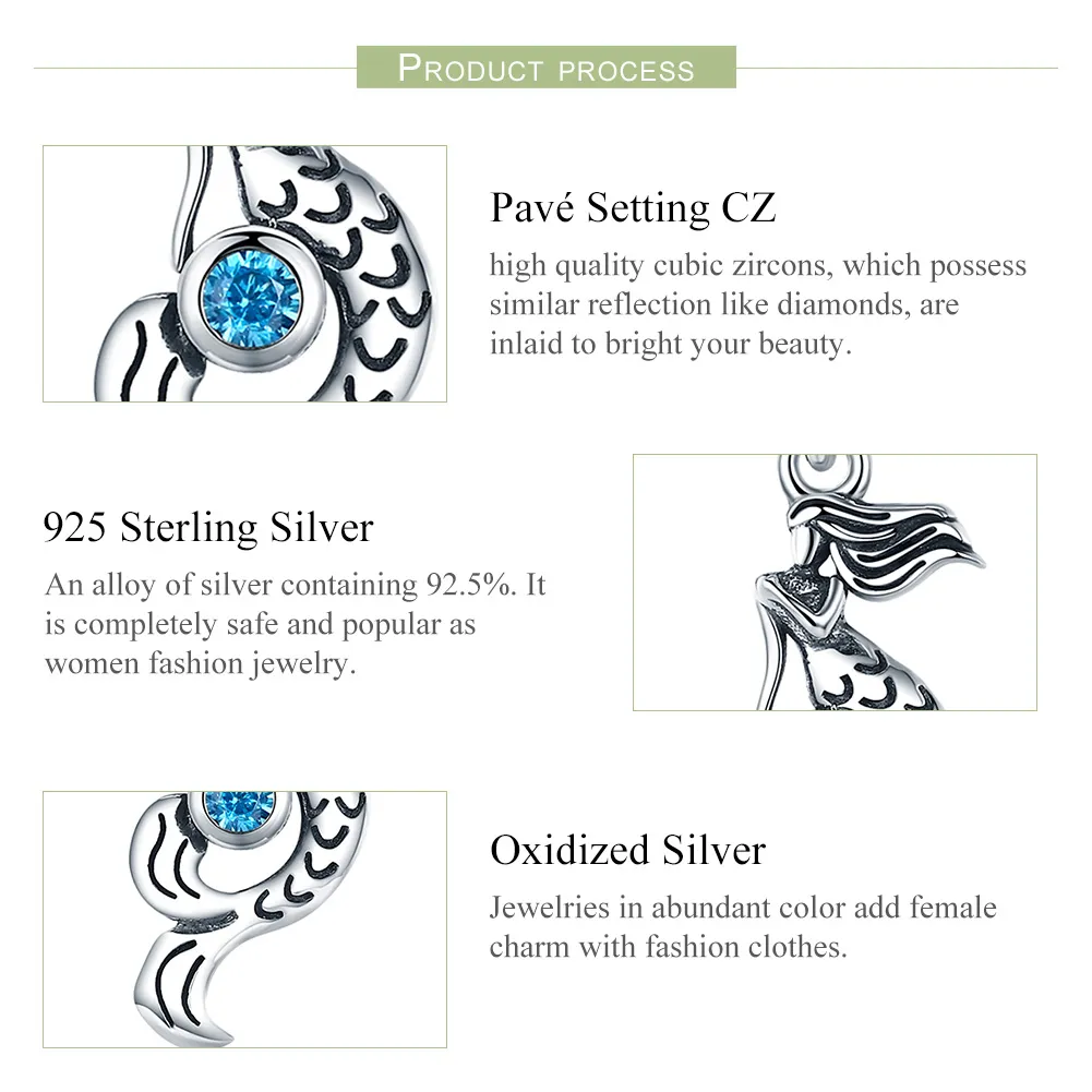 Talisman pandantiv Tip Pandora cu Gândul sirenelor din argint - SCC824