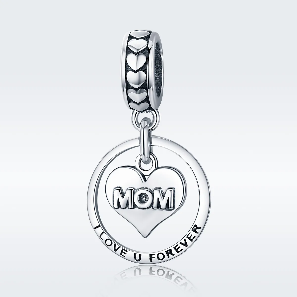 Talisman pandantiv Tip Pandora cu Iubesc mama din argint - SCC649