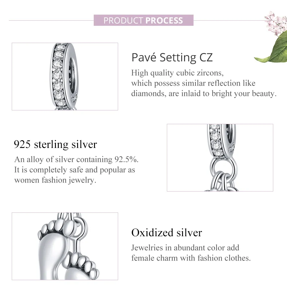 Talisman pandantiv Tip Pandora cu Micii Picioare din argint - SCC1692