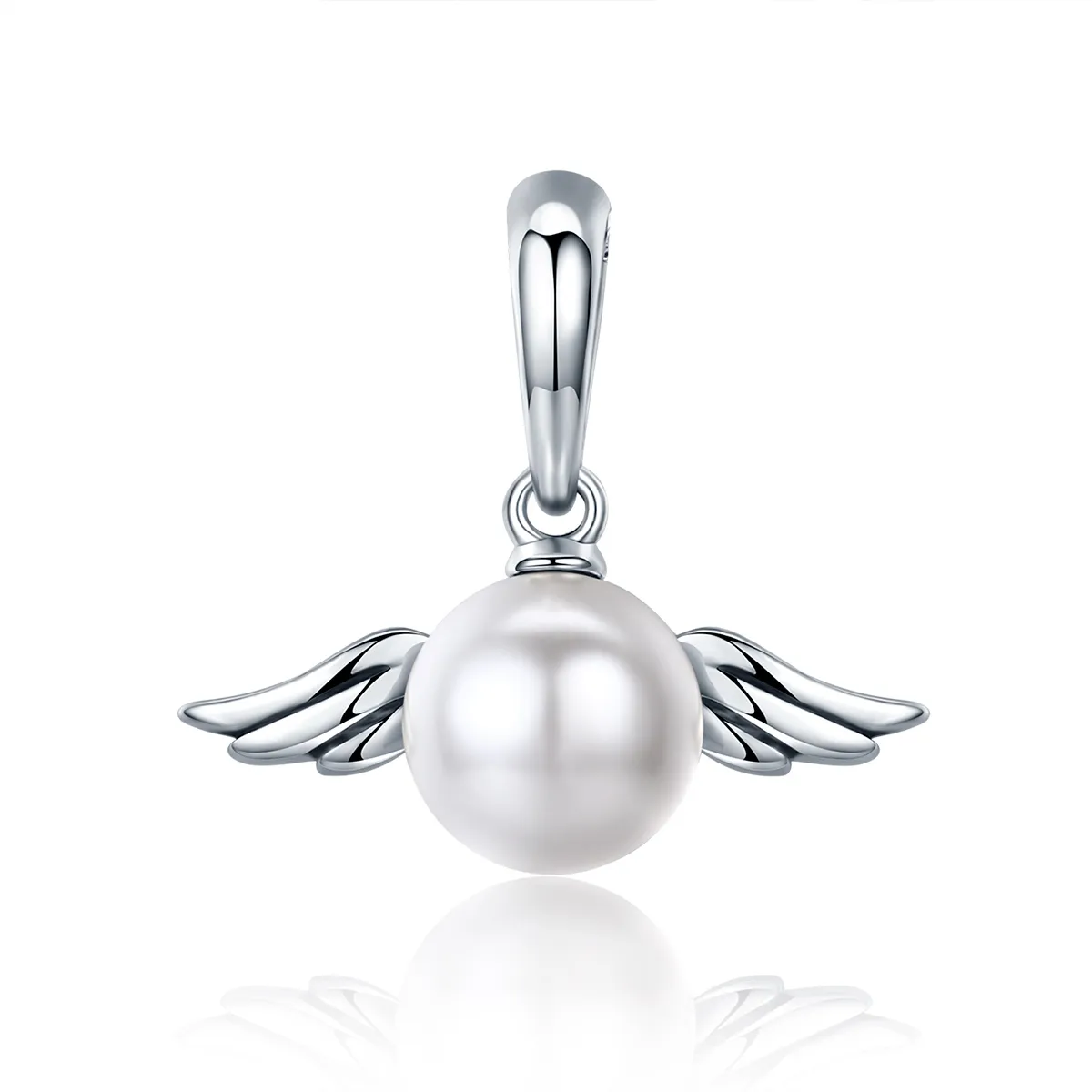 Talisman pandantiv Tip Pandora cu Perlă Aripi de înger din argint - SCC381