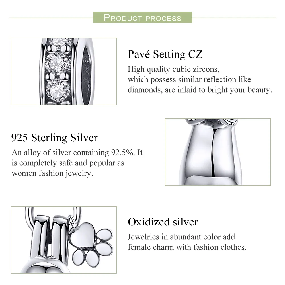 Talisman pandantiv Tip Pandora cu Pisică lipicioasă din argint - SCC930