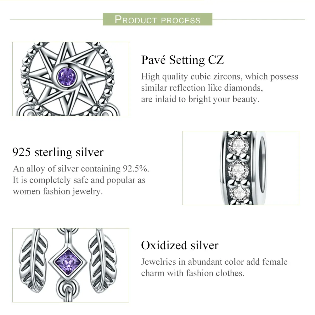 Talisman pandantiv Tip Pandora cu Prinzător de vise din argint - SCC841