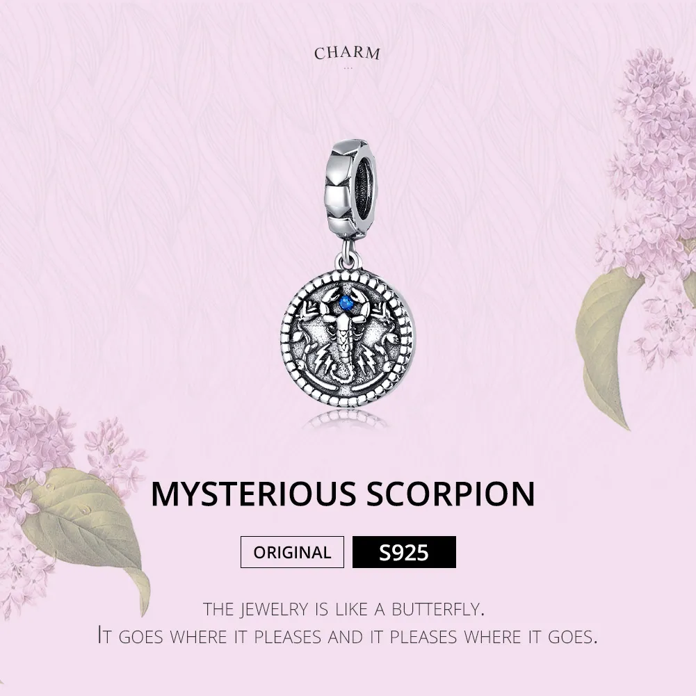 Talisman pandantiv Tip Pandora cu Scorpion misterios din argint - SCC1503