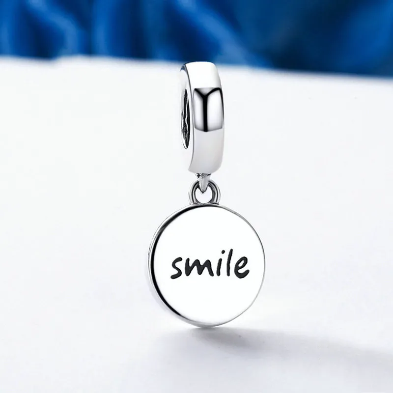 (imagine pentru) Talisman pandantiv Tip Pandora cu Smiley Face în două tonuri din argint - SCC258 - Vizualizare 2