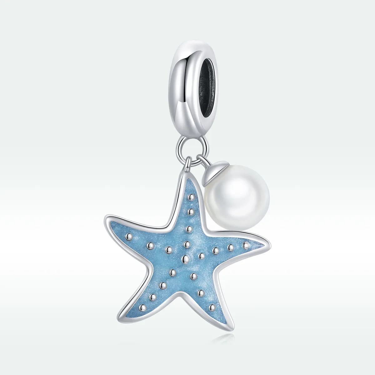 Talisman pandantiv Tip Pandora cu Steaua de albastru din argint - SCC1807