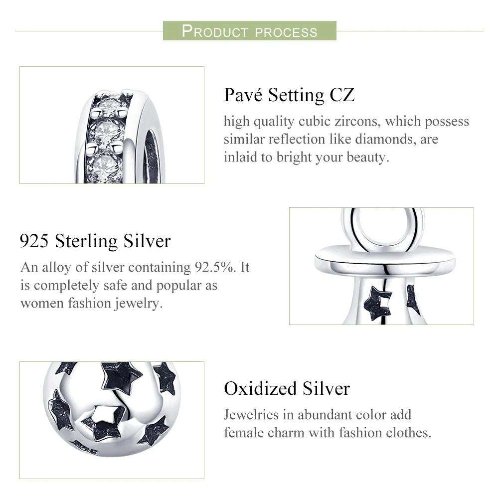 Talisman pandantiv Tip Pandora cu Suzeta din argint - SCC891