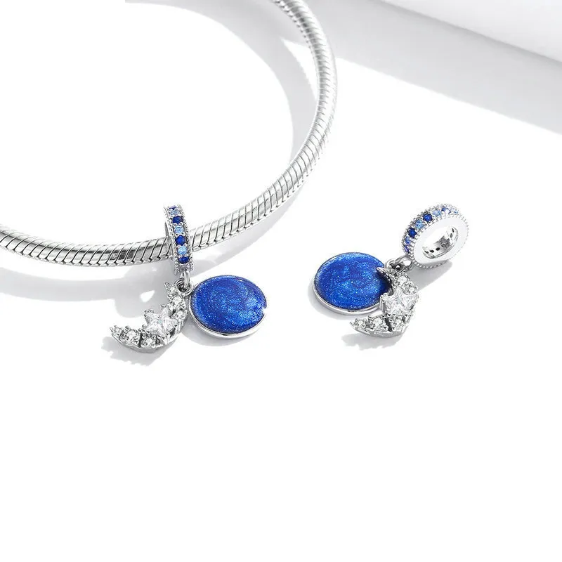 (imagine pentru) Talisman pandantiv Tip Pandora cu Te iubesc Luna din argint - BSC331 - Vizualizare 2