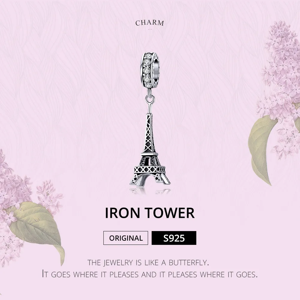 Talisman pandantiv Tip Pandora cu Turnul Eiffel din Paris din argint - BSC154