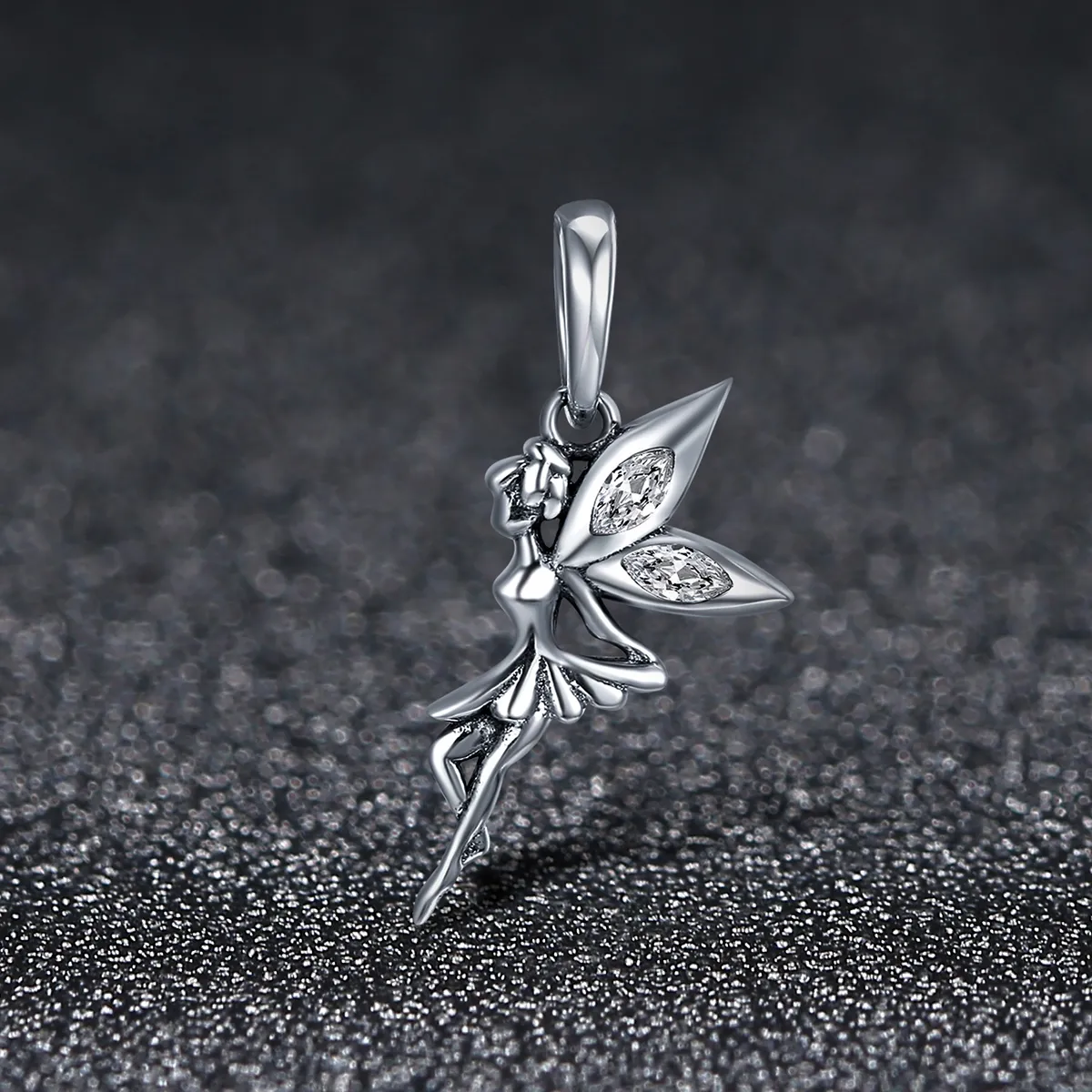Talisman pandantiv Tip Pandora cu Zana Floare Albă din argint - SCC359
