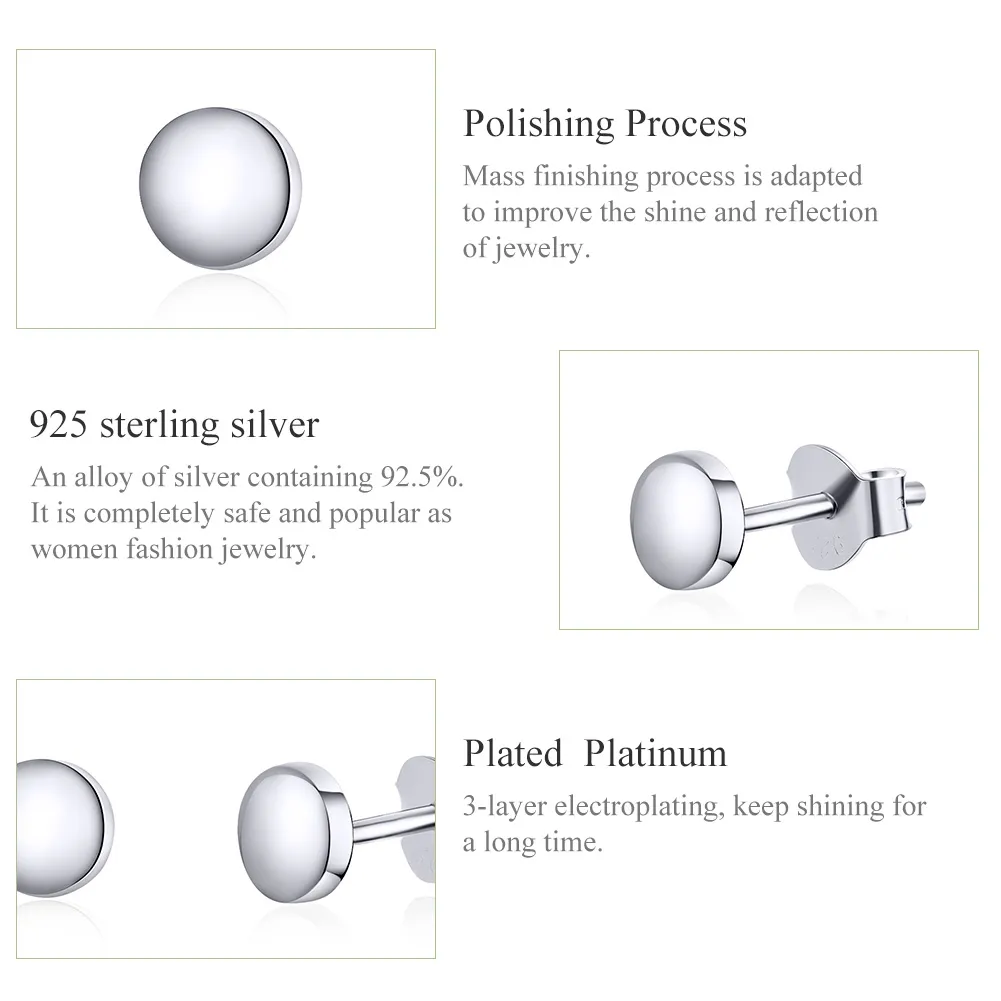 Cercei Tip Pandora cu Bean simplu din argint - SCE705-A