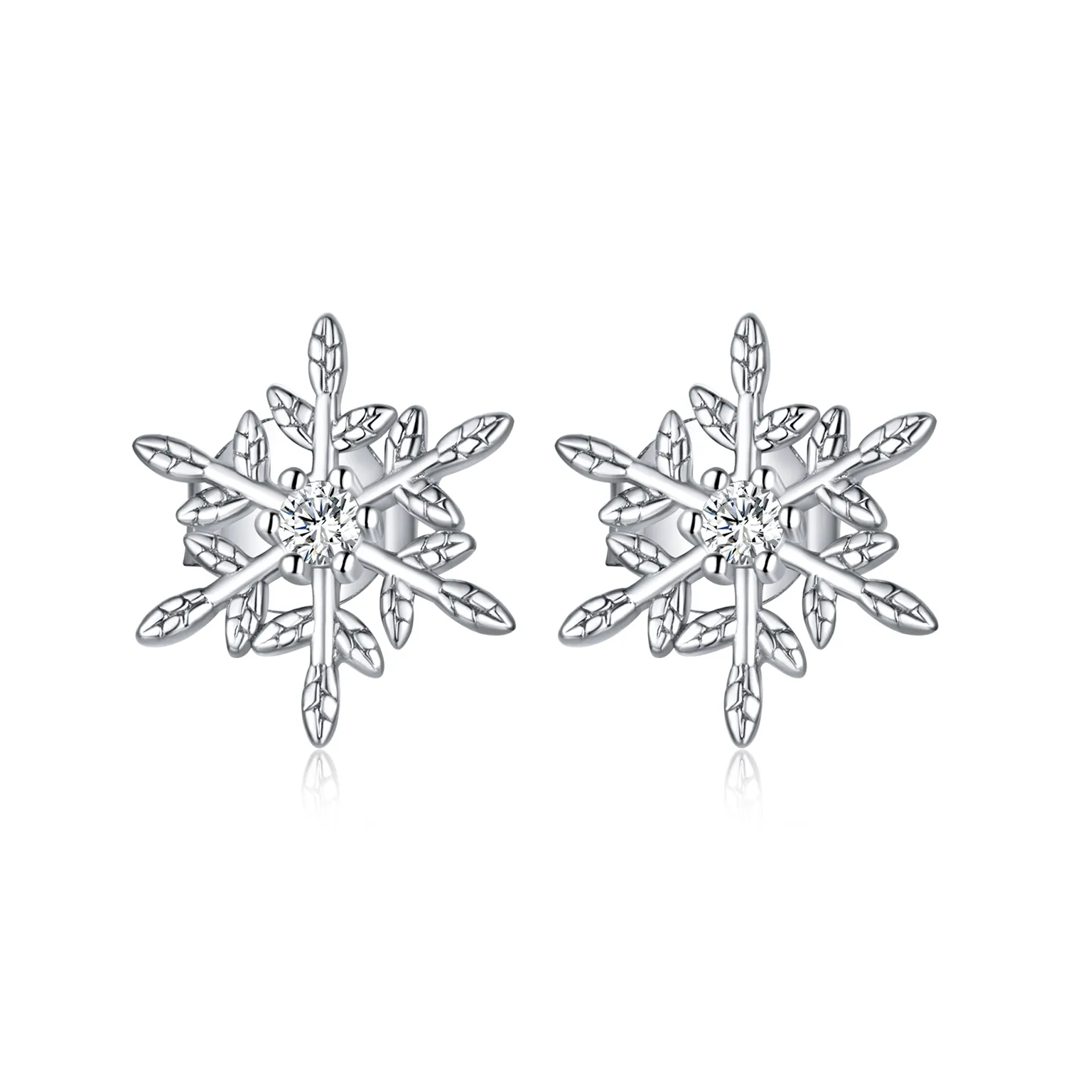 Cercei Tip Pandora cu Fulgi de zăpadă romantici din argint - BSE424