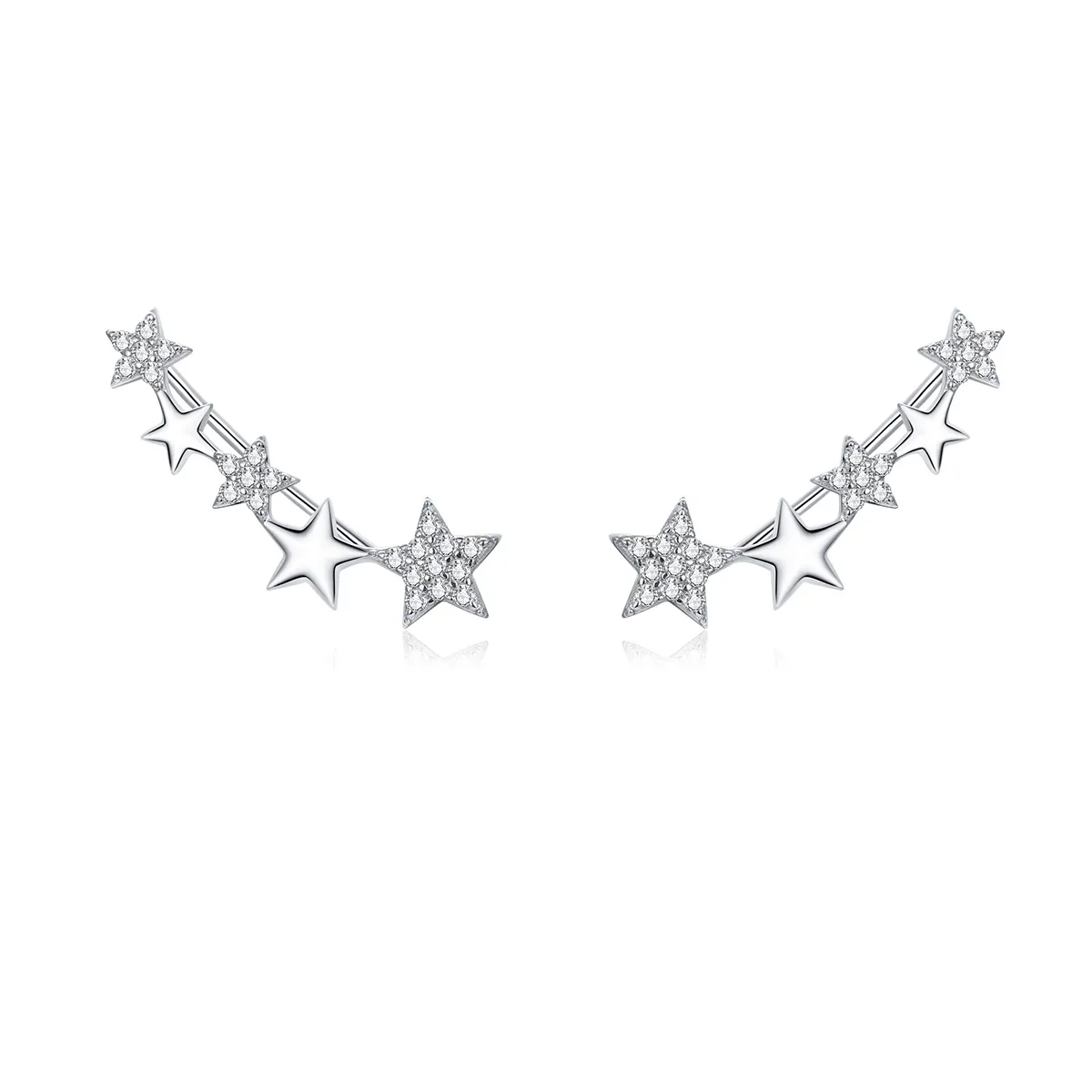 Cercei Tip Pandora cu Stele strălucitoare din argint - BSE351